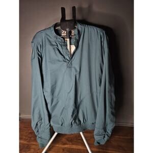 Large Jacket Zero Restriction Golf Outerwear USA Gore-Tex Green Quarter Button
